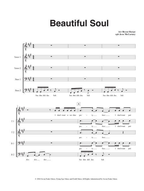 Beautiful Soul (Arr. Bryan Sharpe) - Jesse McCartney (Choral, TTBB)
