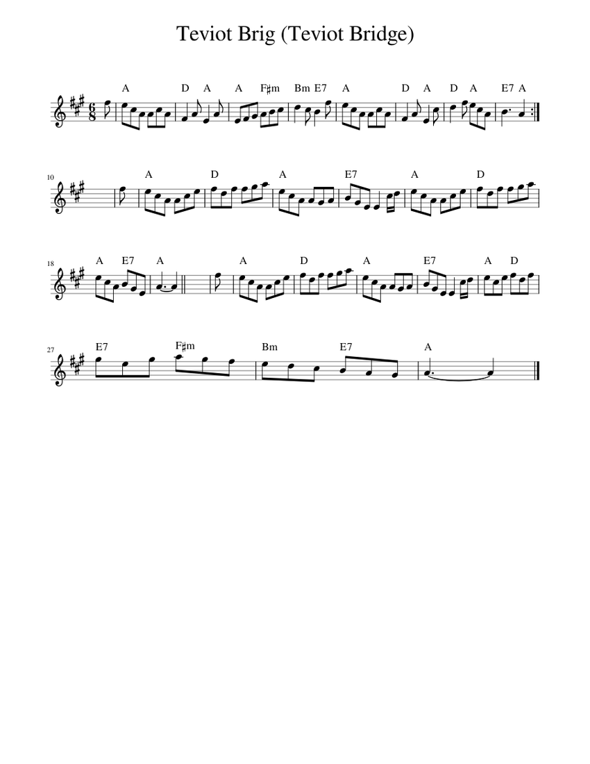 Teviot Brig (Teviot Bridge) Sheet music for Piano (Solo) | Musescore.com