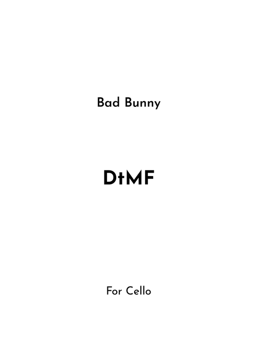 Dtmf (Arr. Jireh J.) - Bad Bunny (Cello Solo)