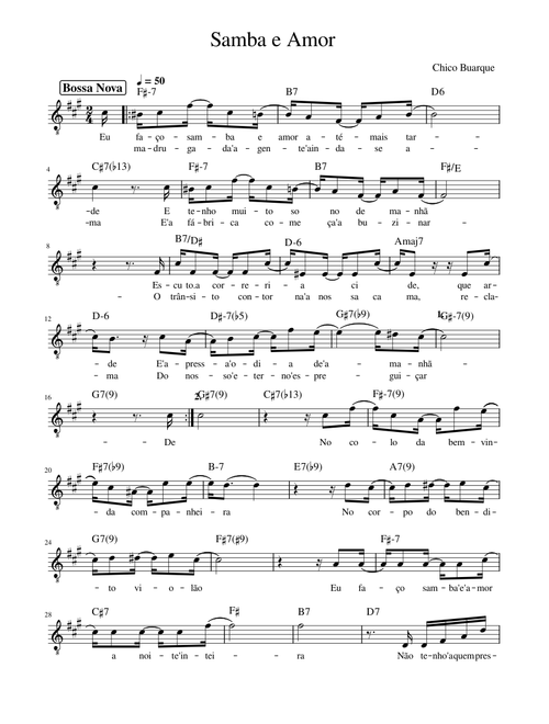 Samba e amor – Chico Buarque
