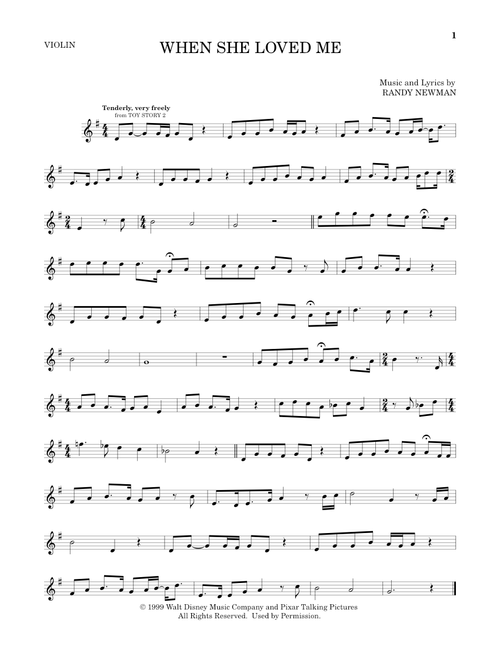 When She Loved Me (from Toy Story 2) - Sarah McLachlan (Violin Solo)