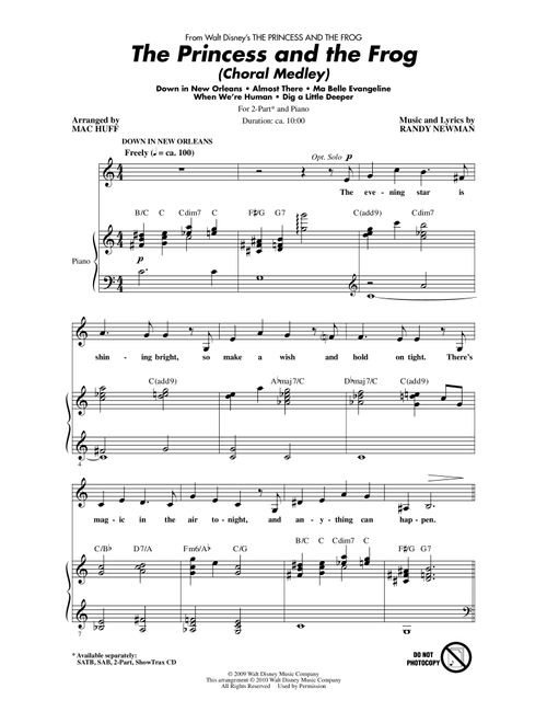 The Princess And The Frog (Choral Medley) (Arr. Mac Huff) - Randy Newman (Choral, 2-Part)