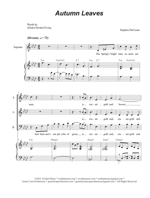 Autumn Leaves (SAB) - Stephen DeCesare (Choral, SAB)