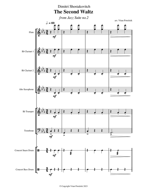 The Second Waltz (Arr. Vitan Potočnik) - Dimitri Schostaković (Concert Band)