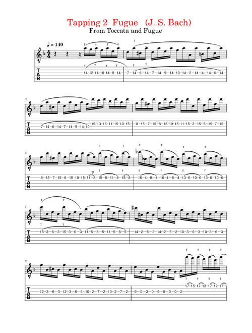 Tapping 2 from Toccata and Fugue in D minor, BWV 565 – Johann Sebastian Bach