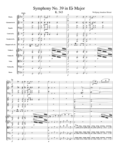Mozart: Symphony No. 39 in E♭ Major, K. 543 sheet music by Samuel