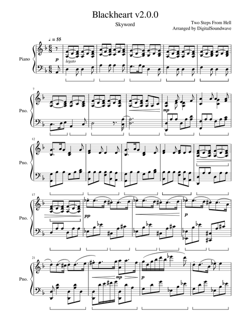 Two Steps From Hell - BlackHeart (Sky World) (Piano version) (Version 2 updated)