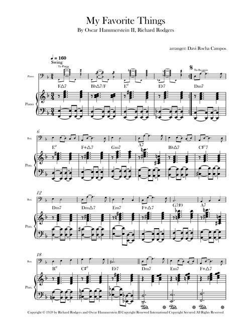 My Favorite Things (Arr. Davi Rocha Campos) - John Coltrane (Bassoon and Piano)