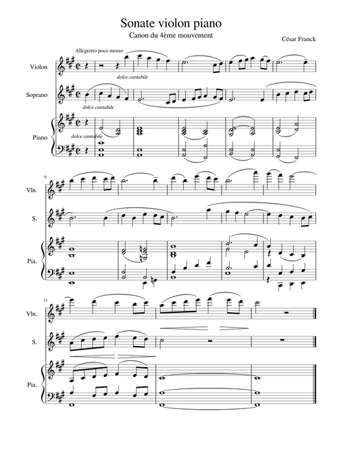 Sonate violon piano