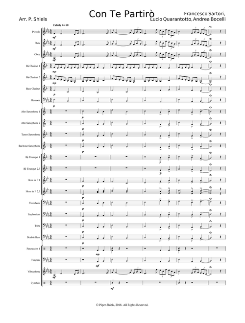 Con Te Partirò - Concert Band Arrangement