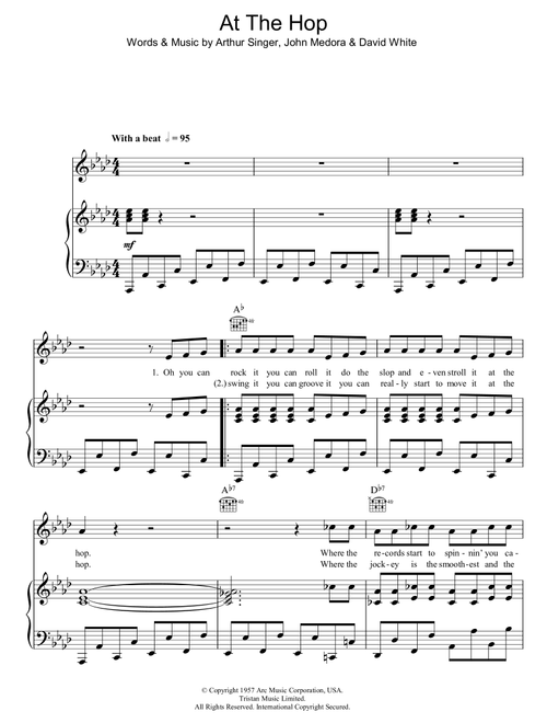 At The Hop - Danny & The Juniors (Piano-Vocal-Guitar (Piano Accompaniment))