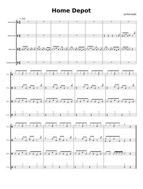 home depot but its a drumline cadence