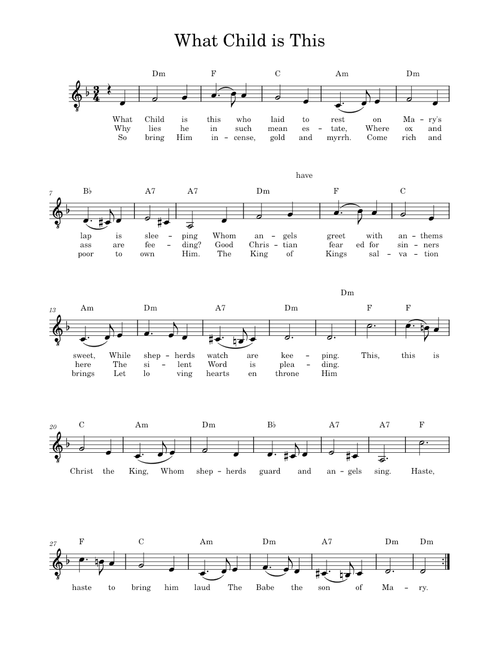What Child is this? – Anonymous (Lead Sheet - Melody, Chords and Lyrics)