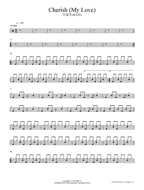 Cherish (My Love) (Arr. COPYDRUM) - ILLIT (Drums)