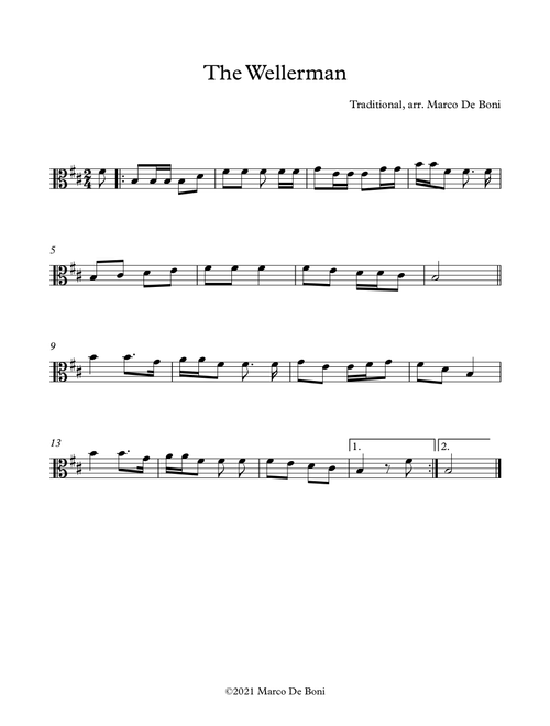 The Wellerman (Traditional Sea Shanty): easy viola arrangement (Arr. Marco De Boni) (Viola Solo)