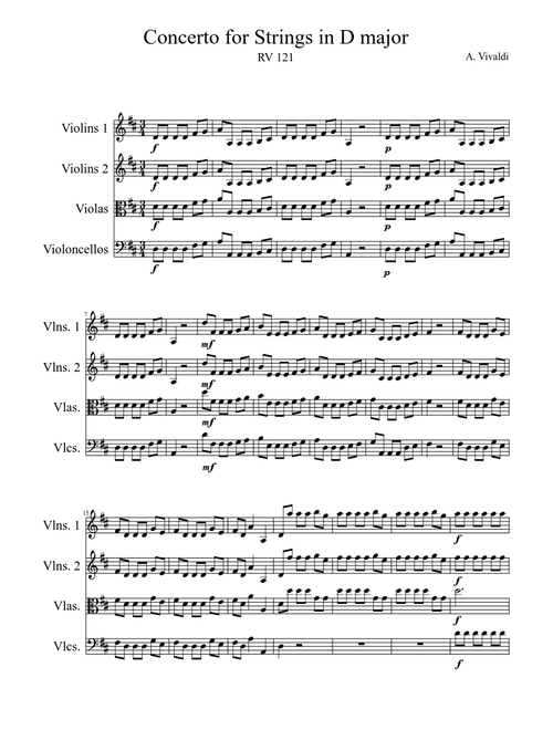 Vivaldi Concerto for String in D major