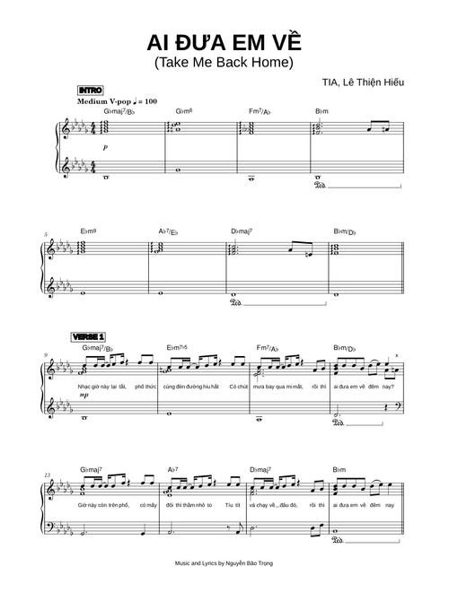 Ai Đưa Em Về [Take Me Back Home] - TIA, Lê Thiện Hiếu (Piano)