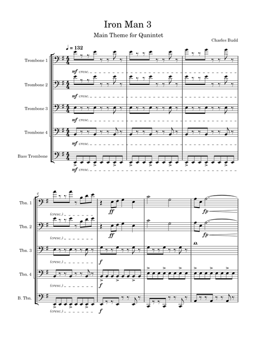 Iron Man 3 – Brian Tyler : Iron Man 3 Quintet for Trombones