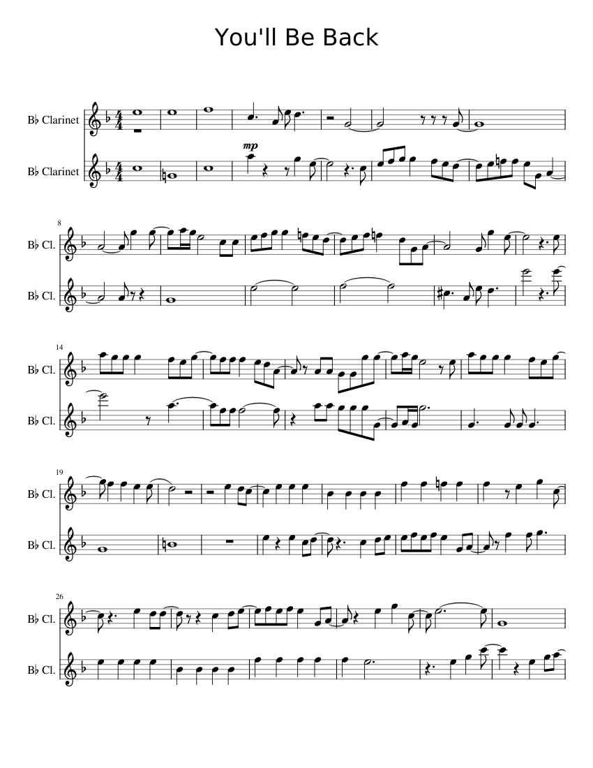 You'll Be Back - piano tutorial