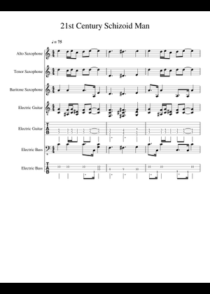 21st century schizoid man – King Crimson Alto Sax solo Sheet Music for ...