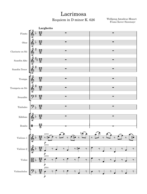 Lacrimosa – Wolfgang Amadeus Mozart Lacrimosa Dies illa (Requiem) W. A Mozart