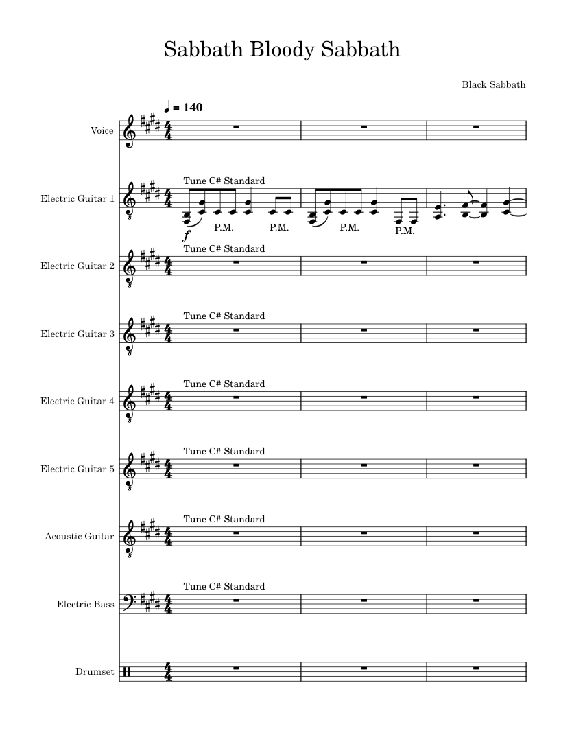 Sabbath Bloody Sabbath - Black Sabbath Sheet Music with