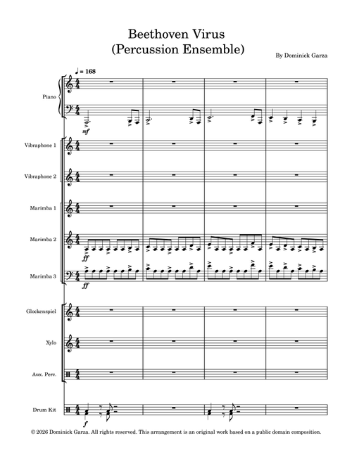 Pathétique Sonata, Mov. 3 (Beethoven virus) – Percussion Ensemble (Arr. Dominick Garza) - Ludwig Van Beethoven (Percussion Ensemble)