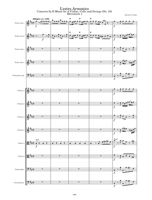L'estro Armonico Concerto No. 10 In B Minor Movement 1 Antonio Vivaldi