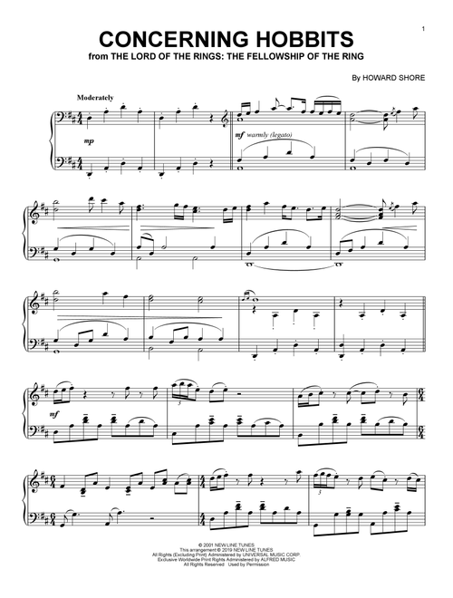 Concerning Hobbits (from The Lord Of The Rings: The Fellowship Of The Ring) - Howard Shore (Piano Solo)