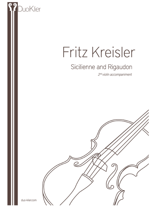 Kreisler - Sicilienne and Rigaudon, 2nd violin accompaniment (Arr. Duo Klier) (Violin Solo)