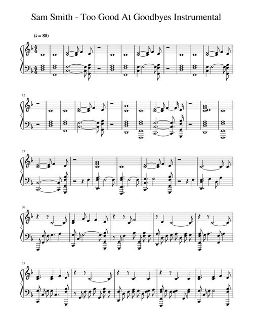 Sam Smith - Too Good At Goodbyes Instrumental