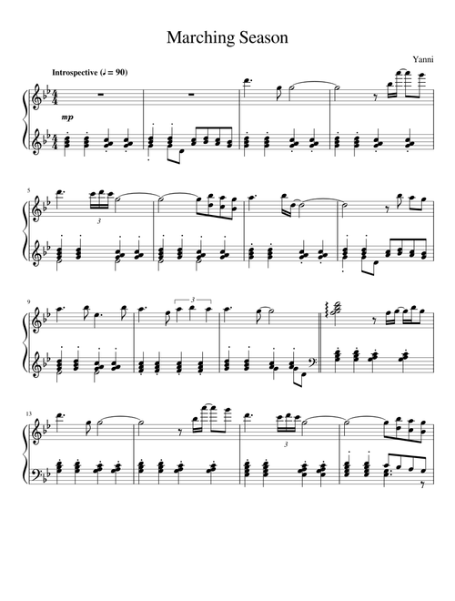 Marching Season (Yanni) (Piano Solo)