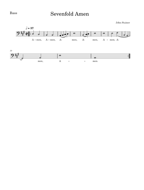 Sevenfold Amen – John Stainer Bass