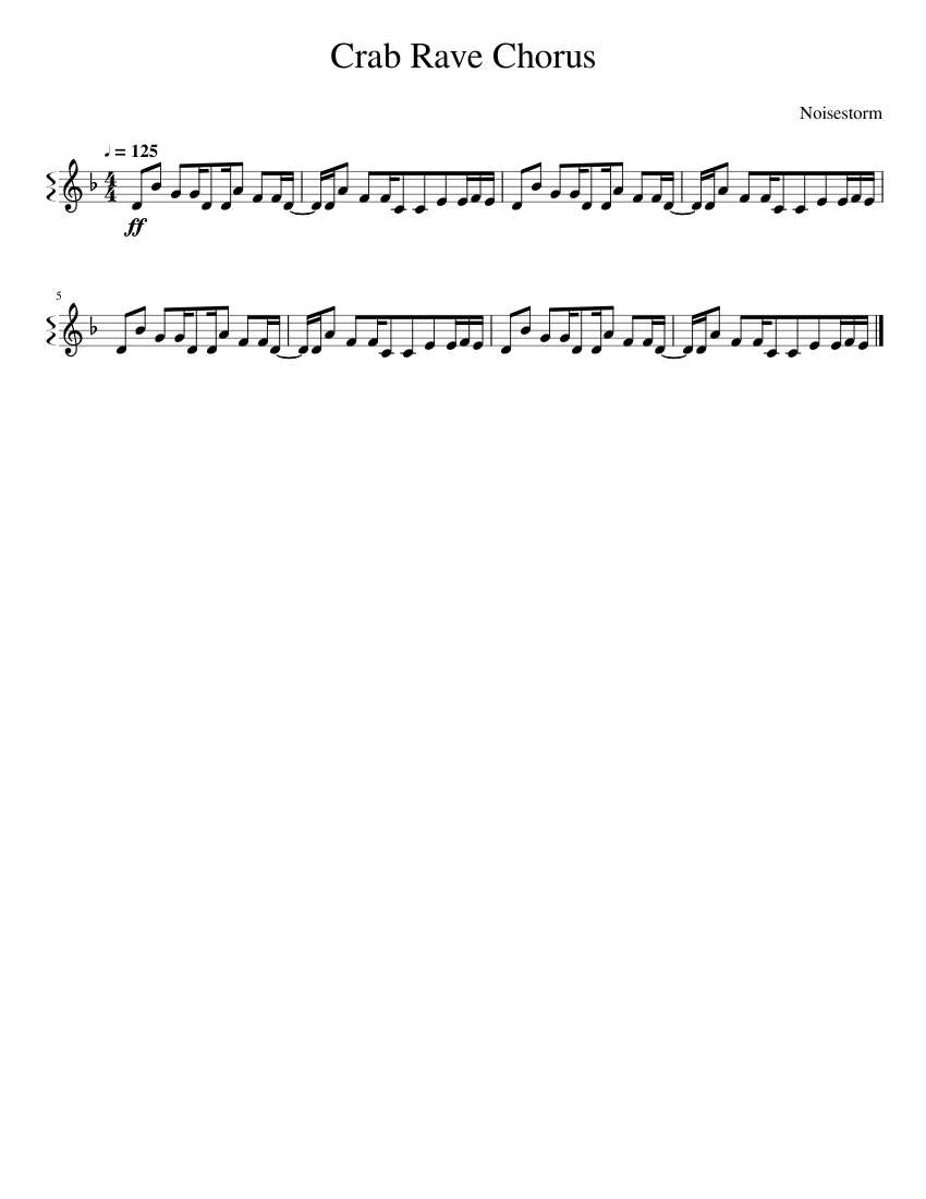 Crab Rave Chorus Sheet music for Piano (Solo) Easy | Musescore.com