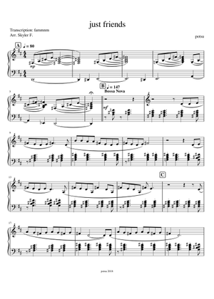 Just Friends Sheet Music with Chords for Piano, Trombone
