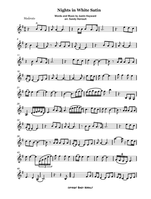 Nights In White Satin (Arr. Sandy Herrault) - The Moody Blues (Violin Solo)