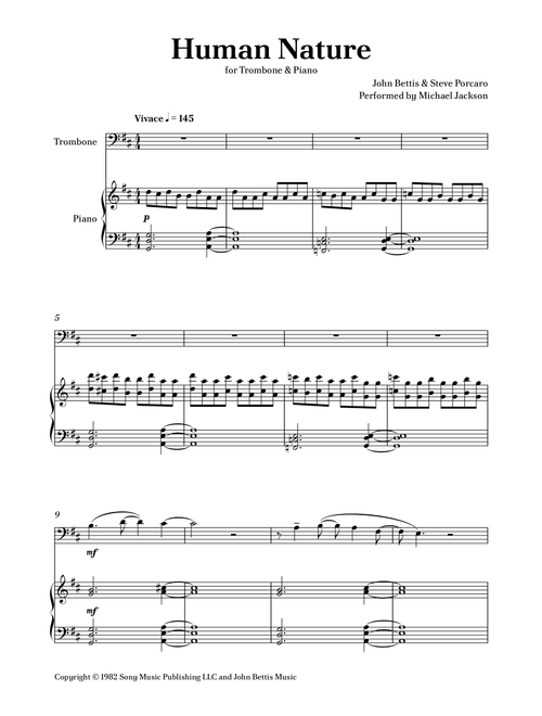 Human Nature (Arr. Caio Costa) - Michael Jackson (Trombone and Piano)