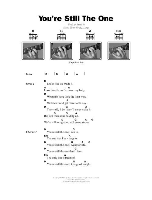 You're Still The One - Shania Twain (Guitar Chords-Lyrics)