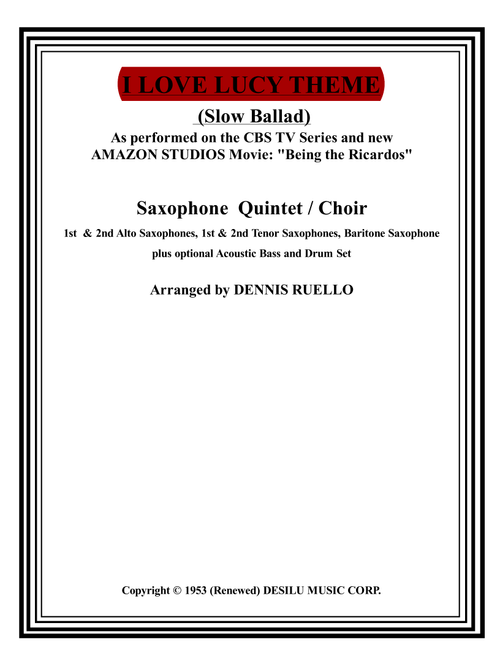 I Love Lucy (Arr. Dennis Ruello) - Eliot Daniel (Woodwind Ensemble)