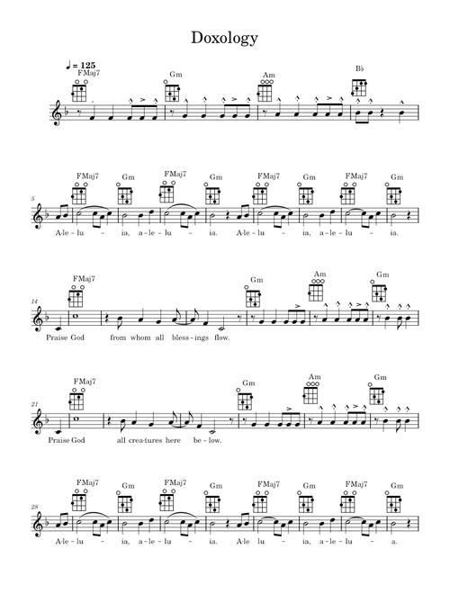 Doxology alleluia Ukulele – hopeahilton