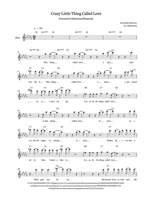 Crazy Little Thing Called Love (Arr. Heisenberg) - Queen (Oboe Solo)