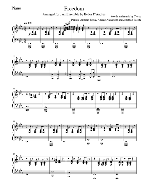 Freedom (Arr. Helios D'Andrea) - Jon Batiste (Piano Solo)