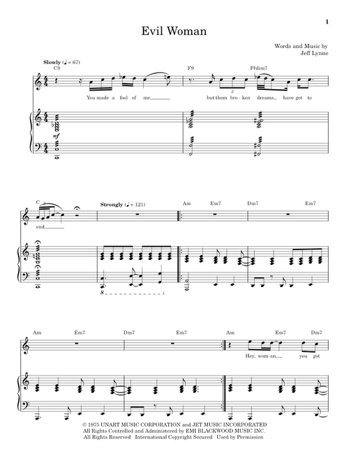 Evil Woman - Electric Light Orchestra (Keyboard Transcription)