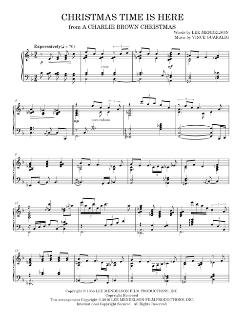 Christmas Time Is Here - Vince Guaraldi (Piano Solo)