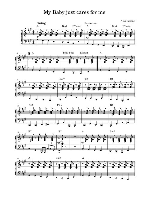 My Baby Just Cares For Me – Walter Donaldson, Nina Simone