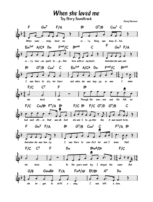 When she loved me – Randy Newman