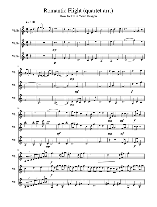 Romantic Flight violin trio (from How to Train Your Dragon)