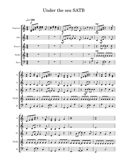 Under the sea SATB
