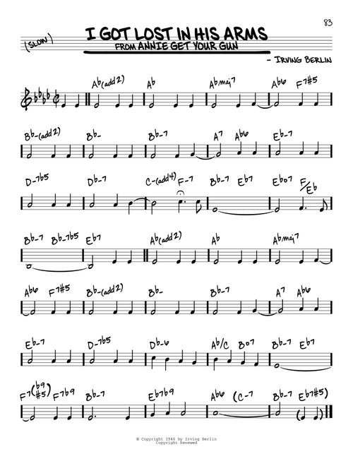 I Got Lost In His Arms - Irving Berlin (Real Book - Melody-Chords)