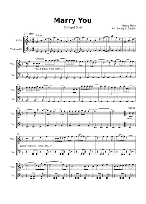 Bruno Mars Marry You Sheet Music